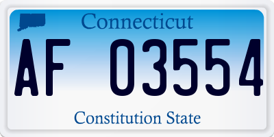 CT license plate AF03554