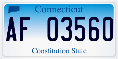 CT license plate AF03560