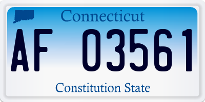 CT license plate AF03561