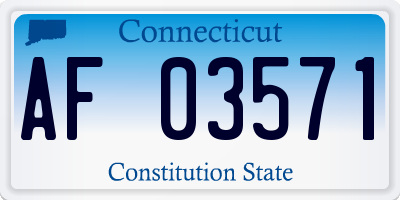 CT license plate AF03571