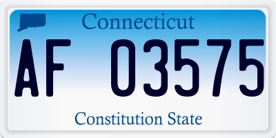 CT license plate AF03575