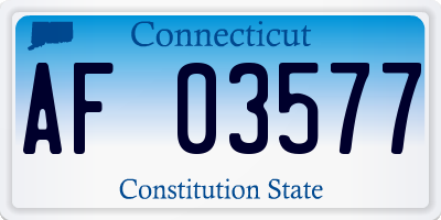 CT license plate AF03577