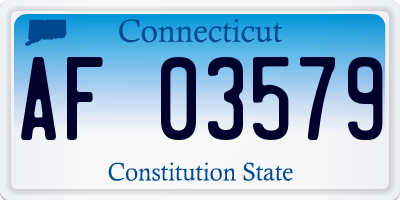 CT license plate AF03579