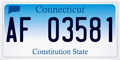 CT license plate AF03581