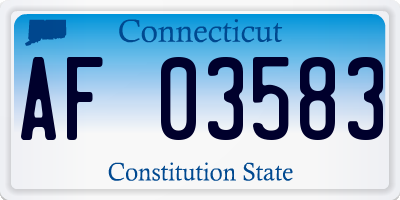 CT license plate AF03583