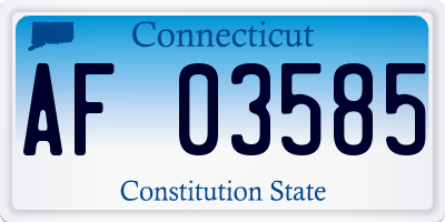 CT license plate AF03585