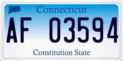 CT license plate AF03594