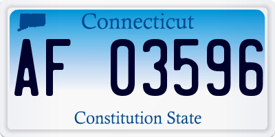 CT license plate AF03596