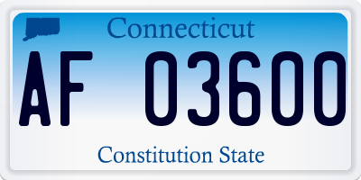 CT license plate AF03600