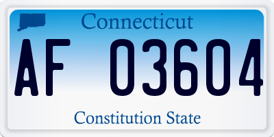 CT license plate AF03604