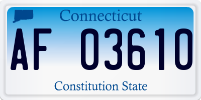 CT license plate AF03610