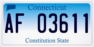 CT license plate AF03611