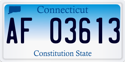 CT license plate AF03613