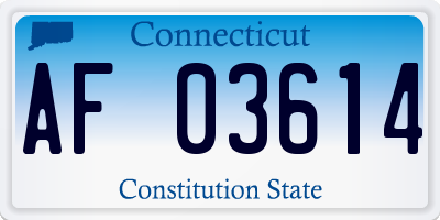 CT license plate AF03614