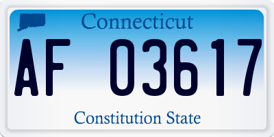 CT license plate AF03617