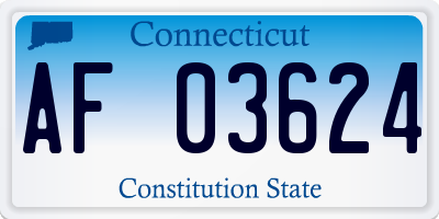 CT license plate AF03624
