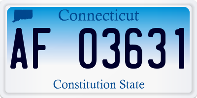 CT license plate AF03631