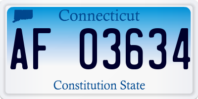 CT license plate AF03634