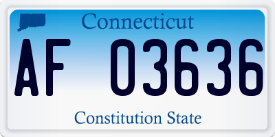 CT license plate AF03636