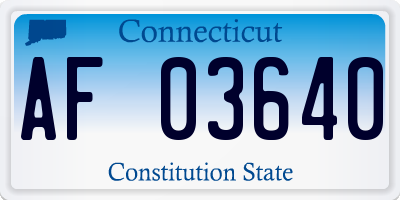 CT license plate AF03640