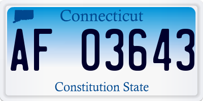 CT license plate AF03643