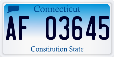 CT license plate AF03645