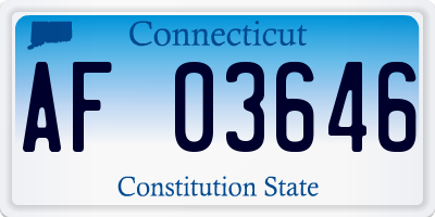 CT license plate AF03646