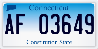 CT license plate AF03649