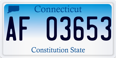 CT license plate AF03653