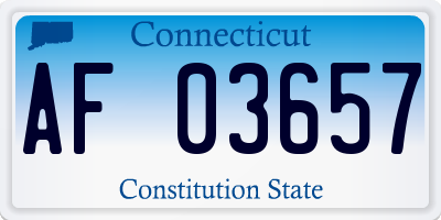 CT license plate AF03657