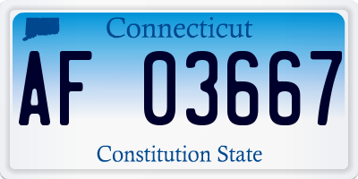 CT license plate AF03667