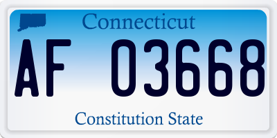 CT license plate AF03668