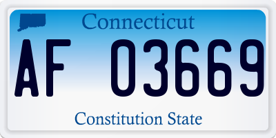 CT license plate AF03669