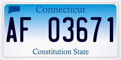 CT license plate AF03671