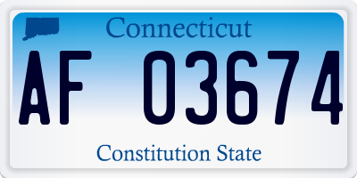 CT license plate AF03674