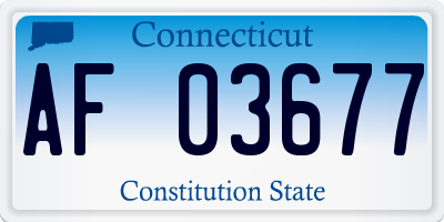 CT license plate AF03677