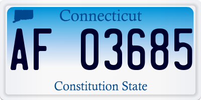 CT license plate AF03685