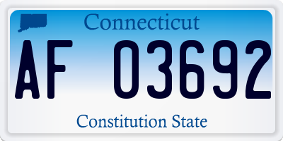 CT license plate AF03692