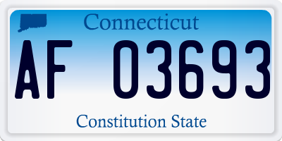 CT license plate AF03693