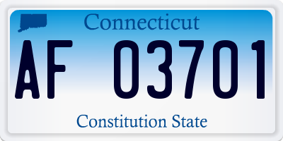 CT license plate AF03701