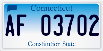 CT license plate AF03702