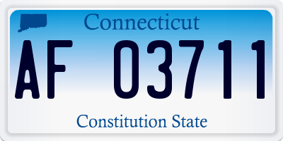 CT license plate AF03711