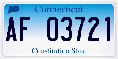 CT license plate AF03721