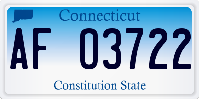 CT license plate AF03722