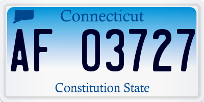 CT license plate AF03727