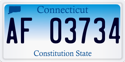 CT license plate AF03734