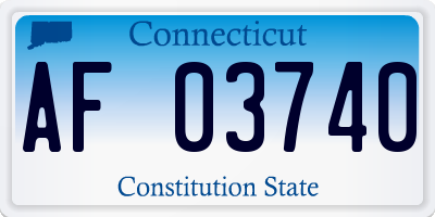 CT license plate AF03740