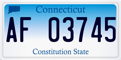 CT license plate AF03745