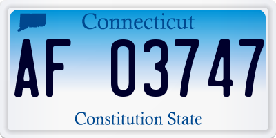 CT license plate AF03747