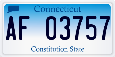 CT license plate AF03757